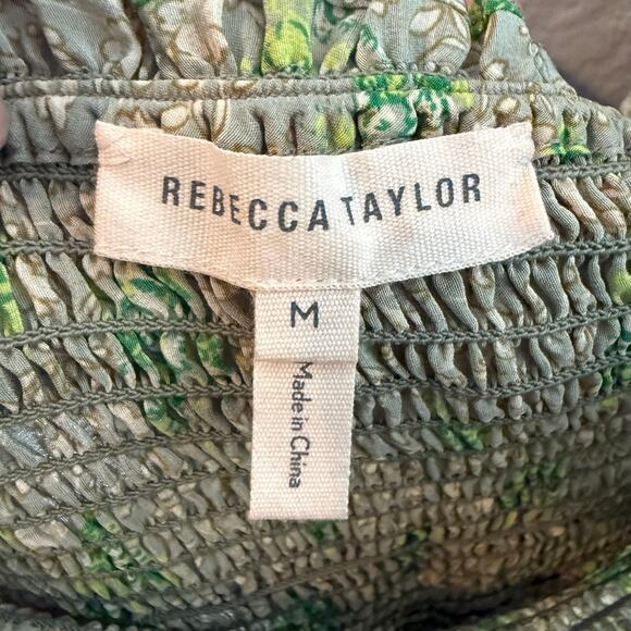 Rebecca Taylor Off-The-Shoulder Mixed Print Dress - Picture 4 of 5